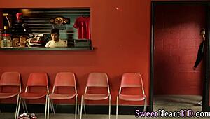 Teen Lesbian Babe Tastes Box in Group Three-Some with Mature Partner