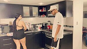 Boss fucks teen in kitchen for bad behavior
