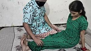 Intriguing homemade scene of indian couple celebrating new year night