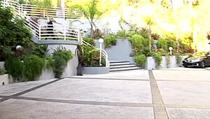 Mandy Sweet gets bent over for a blowjob before riding the big black cock cowgirl style until cumshot.