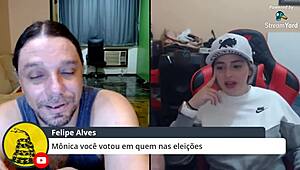 Pornstar Monica Lima responds to the public's spicy questions outdoors.