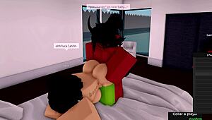 demon fucks roblox hoe as girlfriend is watching, crazy