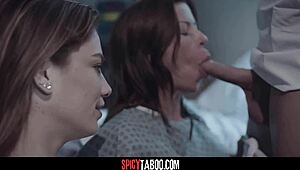 Doctor Intensely Fucks Busty MILF and Teen Patient