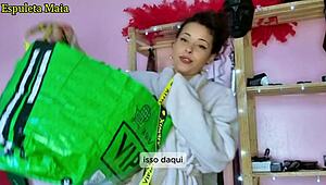 Hot Brazilian Brunette Shows Off Panties And Lingerie