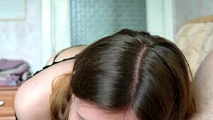 Blowjob and rimjob for a lucky guy, pushing my tongue inside his asshole