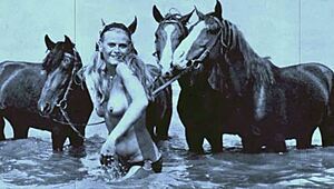 Vintage Pussy And Pooch Outdoors