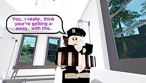 Schattige politieagente buigt voor over buigt voor criminelen grote pik doggy