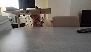 Latina Indulges In Pleasure During Work Call