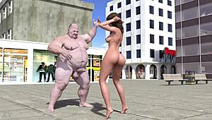 Emma's sexy public dance with a big cock 😏