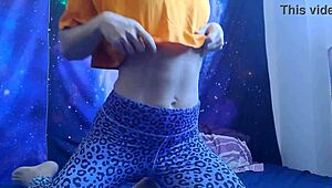 Sweet muscled fitness compilation with hairy big clit masturbation