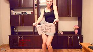 Hot secretary dances seductively in the office while getting fucked