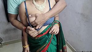 Hot Indian Desi Bhabhi Gets Fucked in Pink Silky Saree