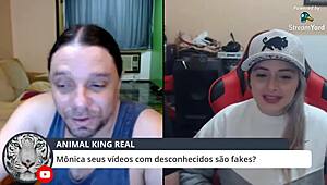 Pornstar Monica Lima responds to the public's spicy questions outdoors.