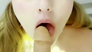 Blonde Could Not Hold Back During Living Room Activity