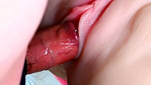 She prepares with lube for toys