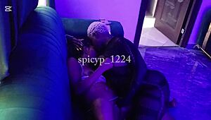 her wild first lesbian ass licking in fishnets 😈