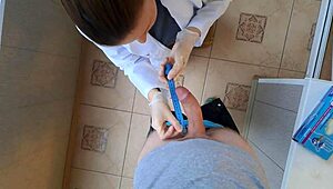 Young Russian Doctor's Appointment Turned Into Blowjob Session