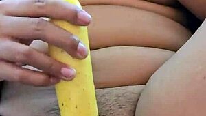 beautiful latina girl feels crazy pleasure masturbating with cucumber