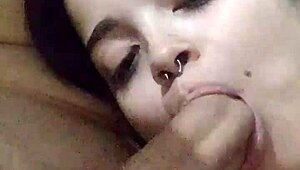 My submissive wife debora prado gives sloppy blowjob every night