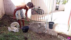 0 Pussy Pays Handyman With Ass Squirt From Ass Fuck, Orgasm, Gaping, Creampie