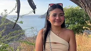 hermosa turista infiel con desconocido por dinero, orgasmo intenso