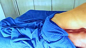 gorgeous tanned latina rubs wet pussy to orgasm