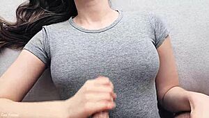 hot cumshot on my new gray t-shirt