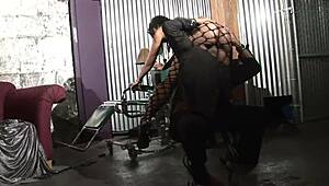 beautiful black milf sydnee capri in fishnet suit fucking and make beauty blowjob