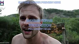 Gay outdoor show with giant toys fisting and cock sucking in front of men 😜