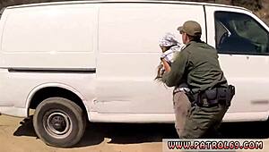 Sensual blowjob cum and acrobatic black hot latina strip-searched.