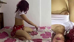 exciting my masochistic stepdaughter with spanks, homemade fun