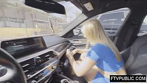 Horny Blonde Masturbates In The Mall