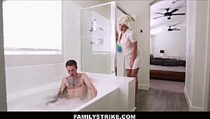 Familystrike Hot Blonde Big Tits Stepmom