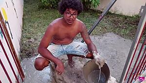 0 Pussy Pays Handyman With Ass Squirt From Ass Fuck, Orgasm, Gaping, Creampie