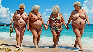 four grannies with huge tits