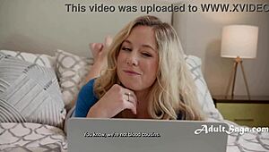 Weird step cousin River Lynn wanks in front of Axel Haze. So he jerks off too.