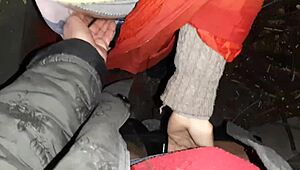 Romantic Lesbian Sex in Autumn Hut, Reaching Orgasm.