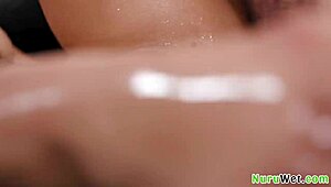 ameena green and nade nasty suck and fuck huge dicks in wet nuru massage