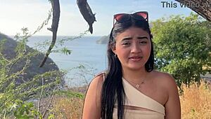 hermosa turista infiel con desconocido por dinero, orgasmo intenso