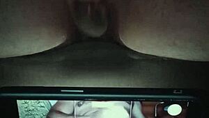 cum loudly during mature handjob orgasm in bedroom