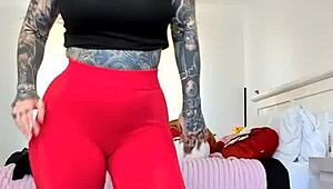 Milf Melody Radford tries on sheer gym tights and gets fucked