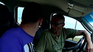 Outdoor Encounter With Fishing Guys In Retro Vintage Setting