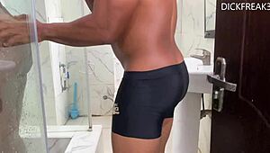 hot quickie with oga boss wife in bathtub, i cum so hard.