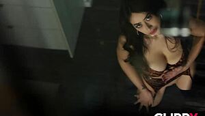 brunette bombshell gets banged hard by vince karter and chloe surreal 😈