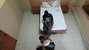 Submissive wife Cristina Almeida gets dominated while cuckold husband waits outside