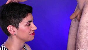 thick facial after romantic cfnm cock play with cum