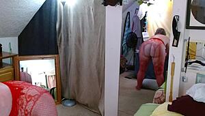 Modeling bodystockings, then she eats me when I cum