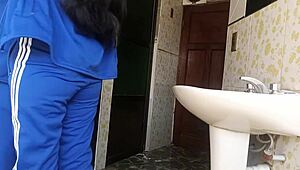 Schoolgirl Fucked Quickly In Bathroom