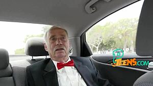 horny grandpa still uses his old johnson on teen's ass and blowjob