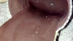 Cum lands on my step mom's dirty heels